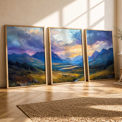 Mountain View Framed Wall Art Prints | Set of 3 | Home Decor