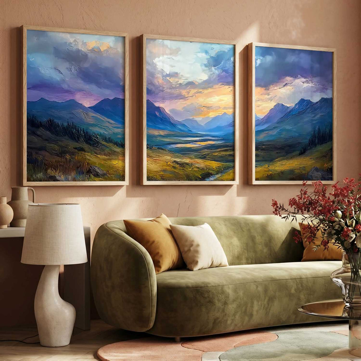 Mountain View Framed Wall Art Prints | Set of 3 | Home Decor