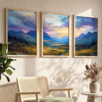 Mountain View Framed Wall Art Prints | Set of 3 | Home Decor