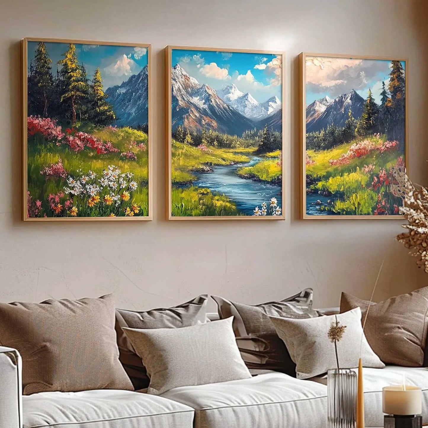 Mountain View Framed Wall Art Prints | Set of 3 | Home Decor