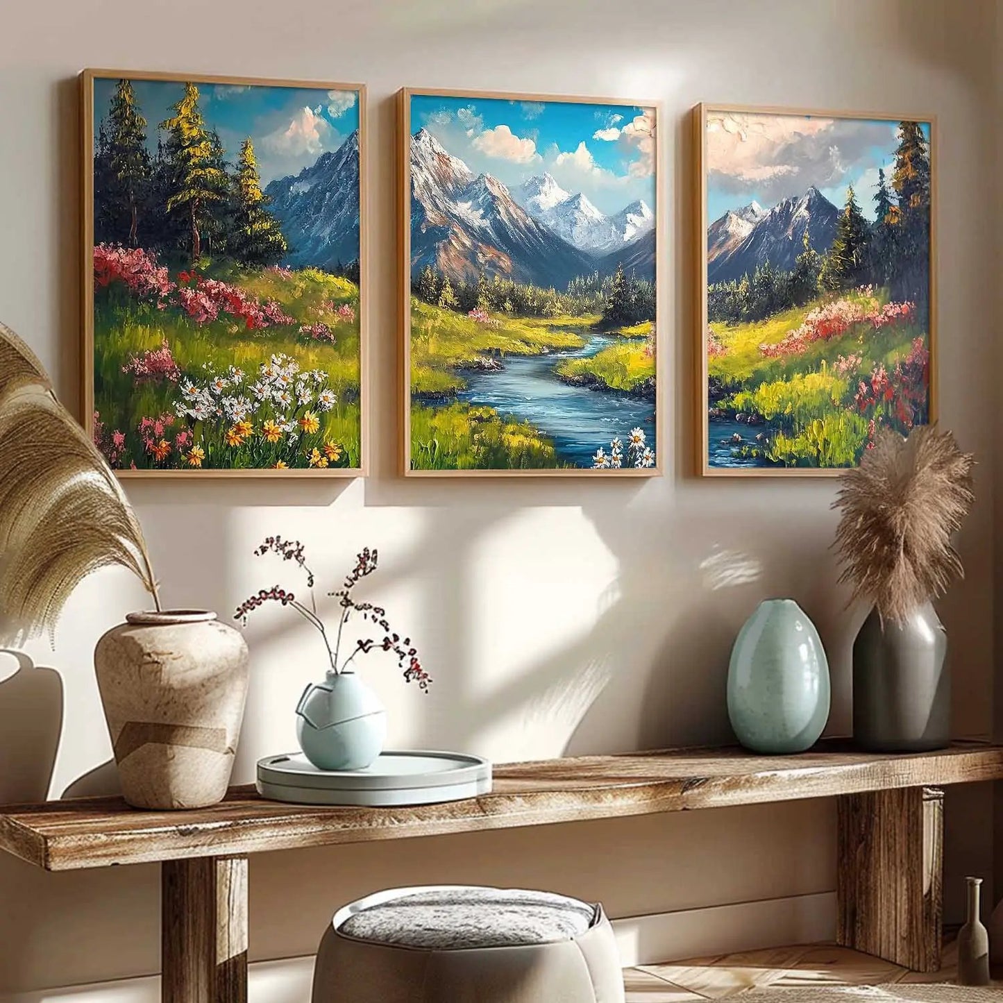 Mountain View Framed Wall Art Prints | Set of 3 | Home Decor