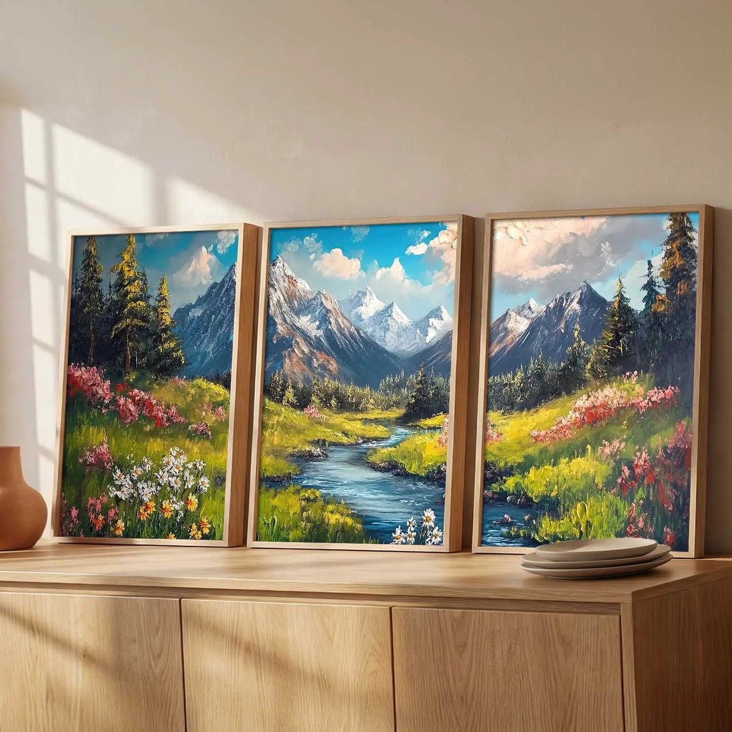 Mountain View Framed Wall Art Prints | Set of 3 | Home Decor