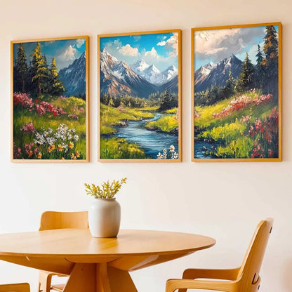 Mountain View Framed Wall Art Prints | Set of 3 | Home Decor