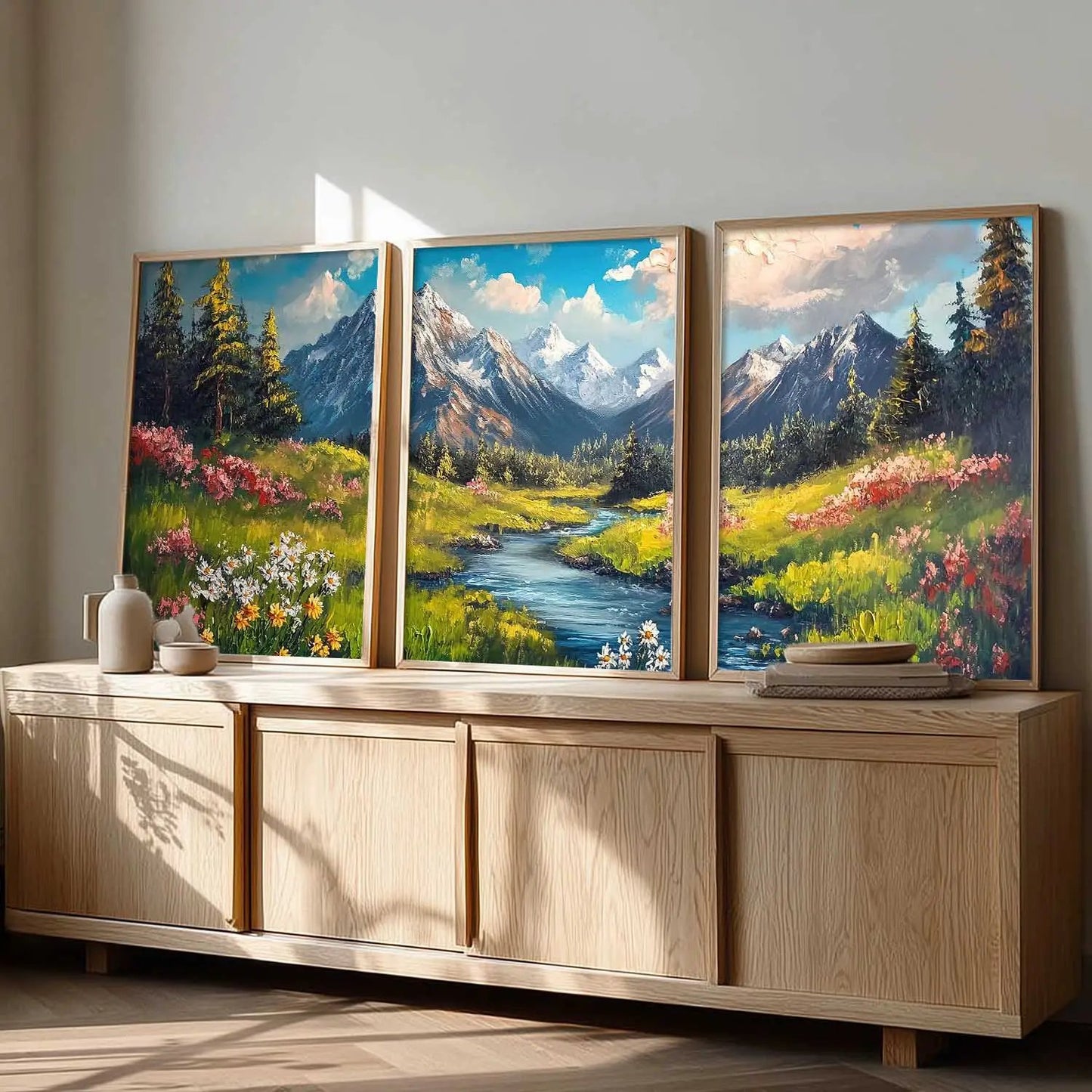 Mountain View Framed Wall Art Prints | Set of 3 | Home Decor