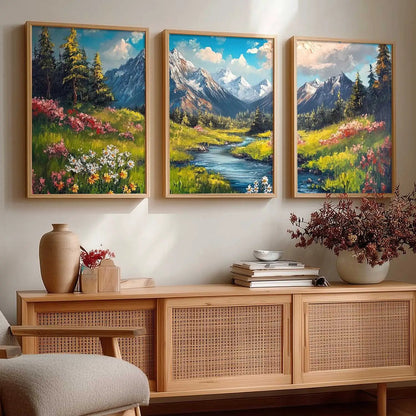 Mountain View Framed Wall Art Prints | Set of 3 | Home Decor