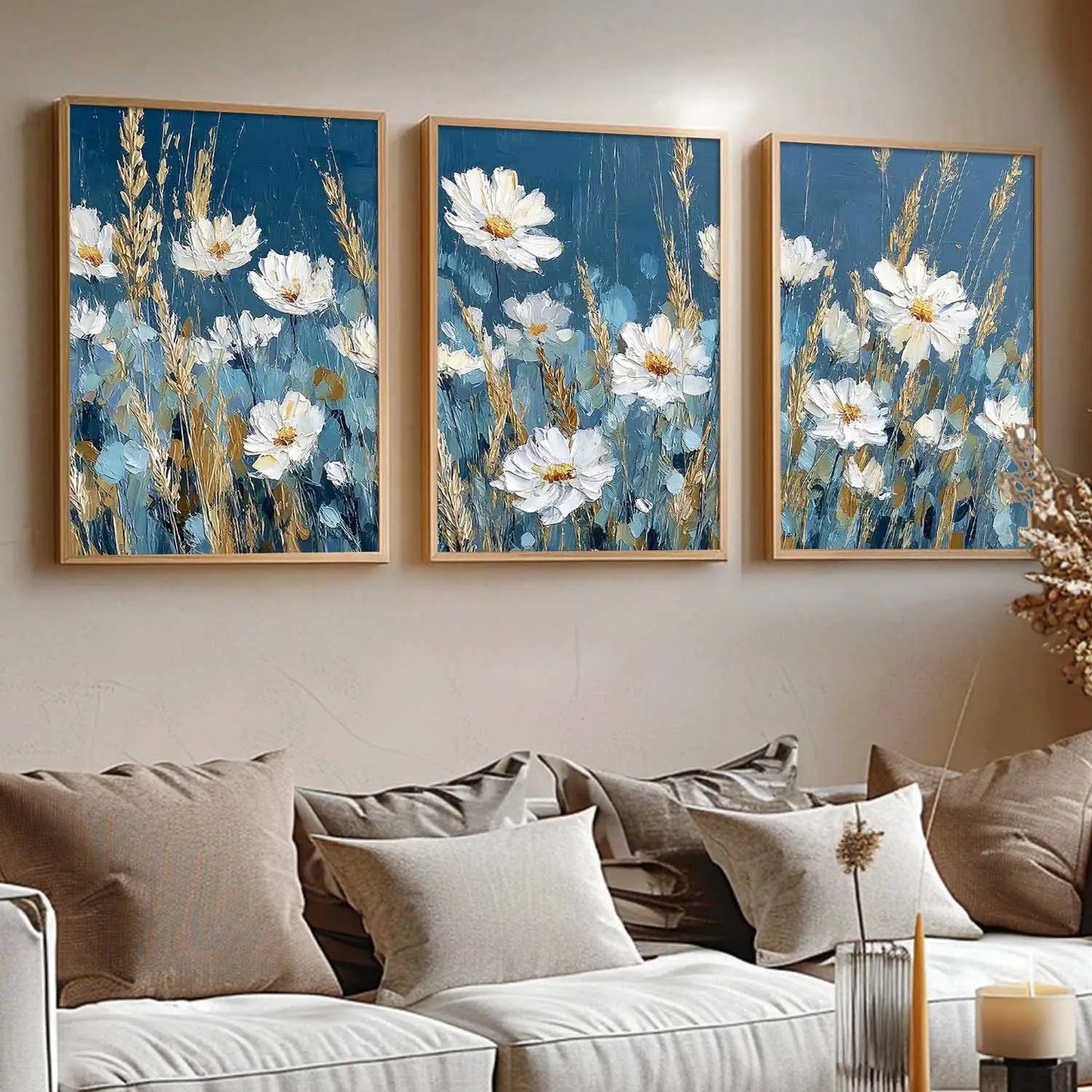 Floral Framed Wall Art Prints | Set of 3 | Home Decor