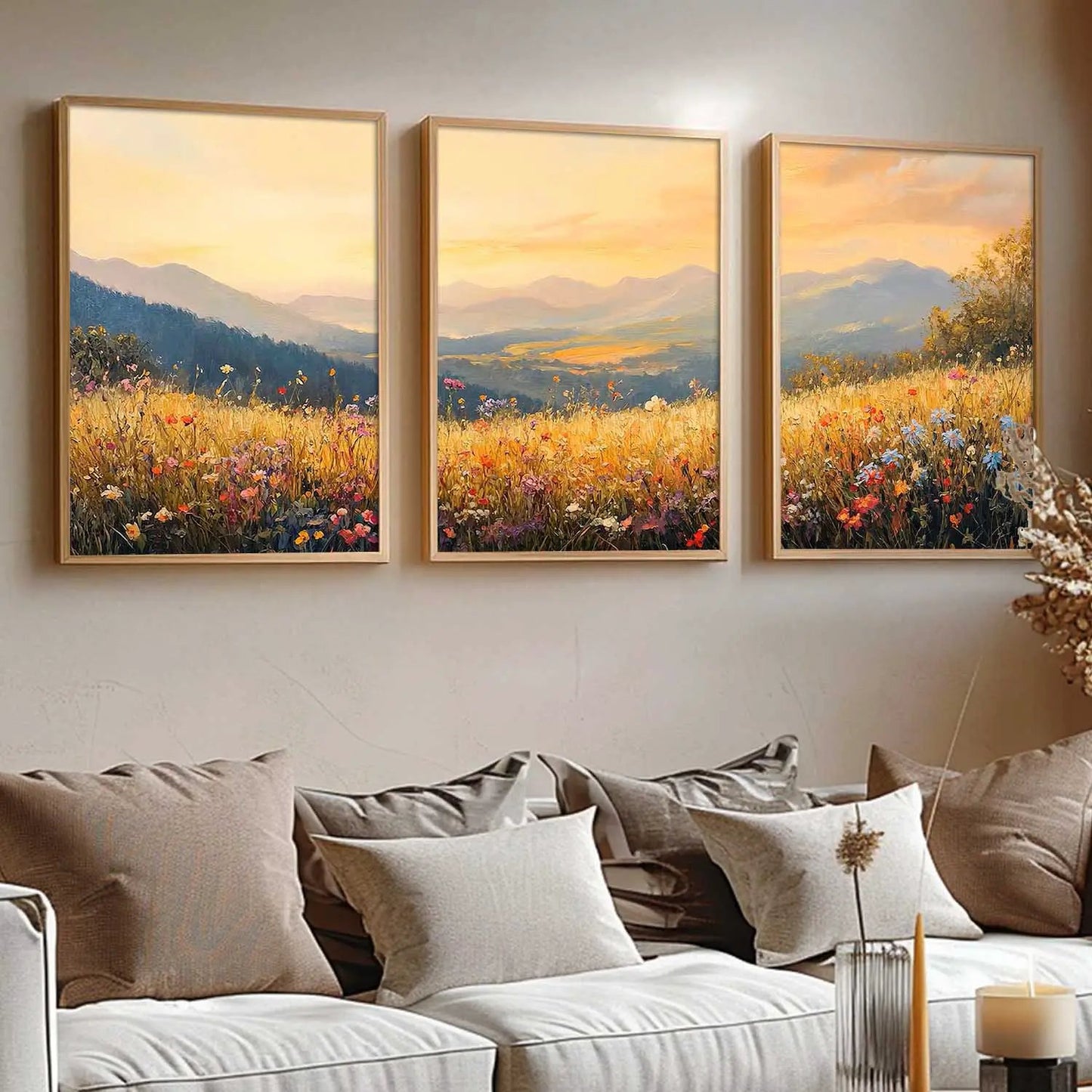 Sunset Framed Wall Art Prints | Set of 3 | Home Decor