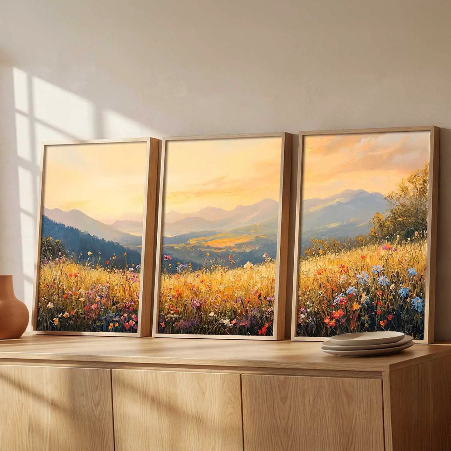 Sunset Framed Wall Art Prints | Set of 3 | Home Decor
