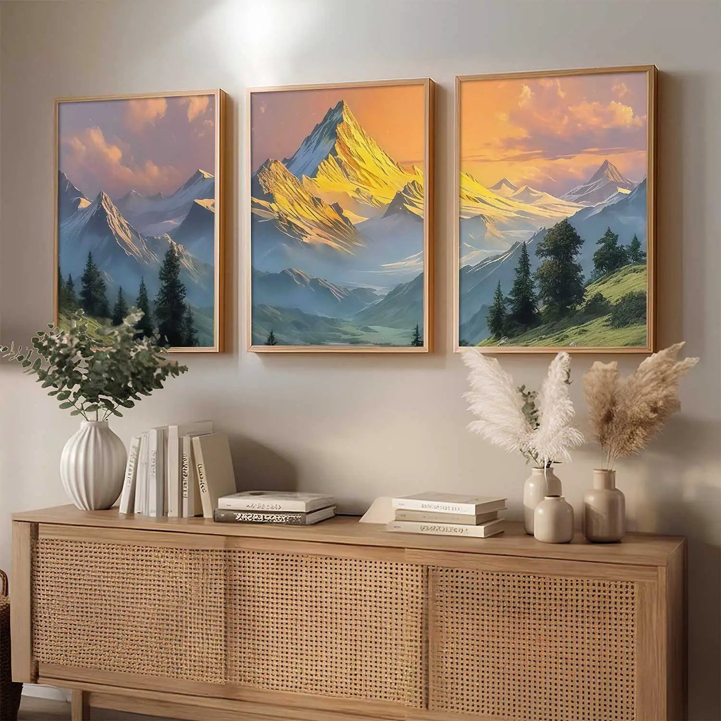 Mountain View Framed Wall Art Prints | Set of 3 | Home Decor