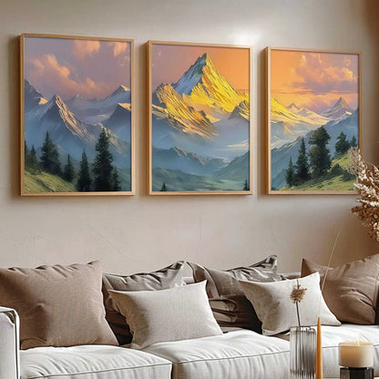 Mountain View Framed Wall Art Prints | Set of 3 | Home Decor