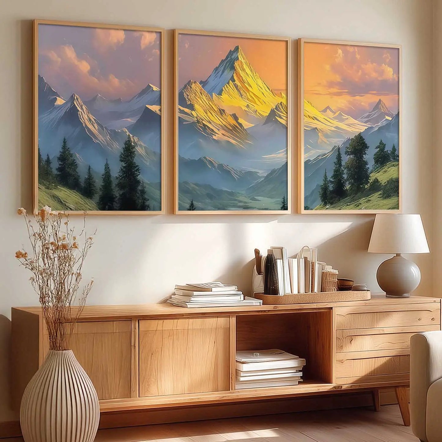 Mountain View Framed Wall Art Prints | Set of 3 | Home Decor