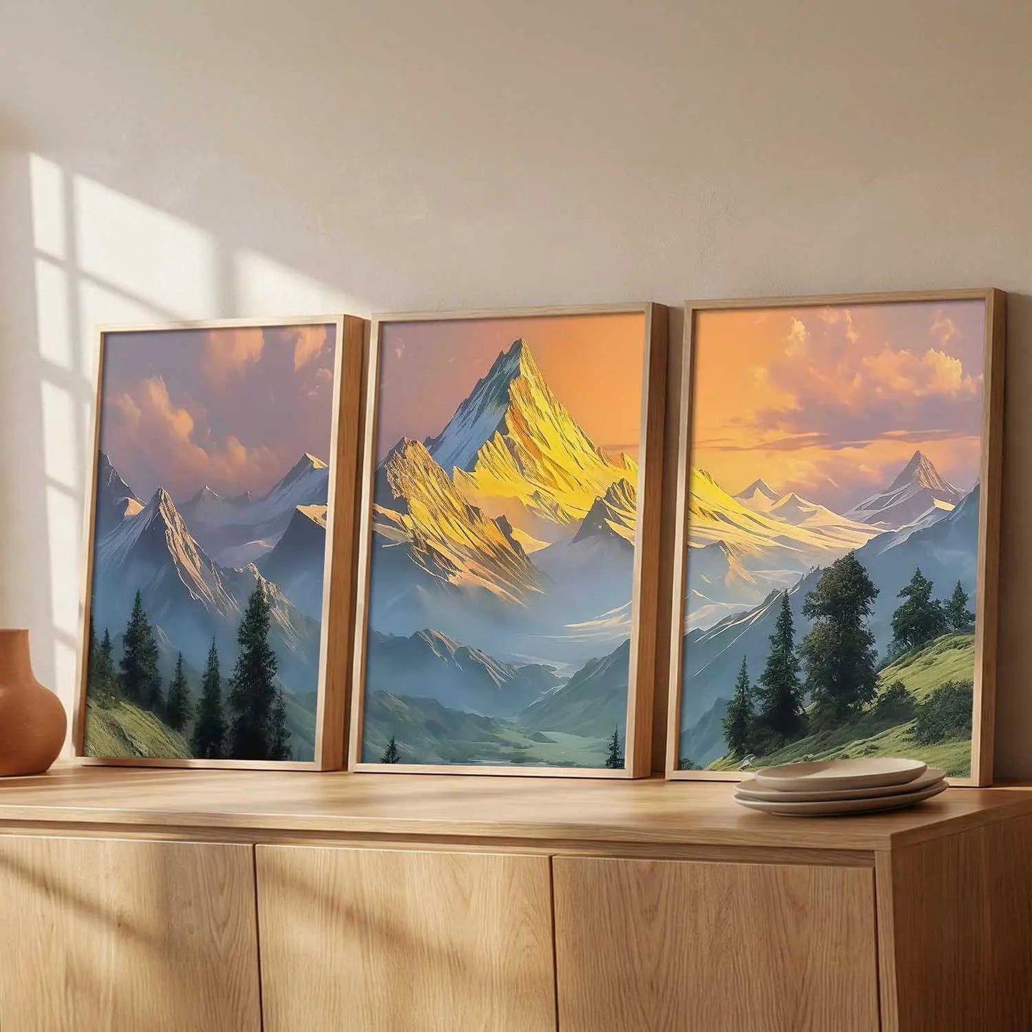 Mountain View Framed Wall Art Prints | Set of 3 | Home Decor