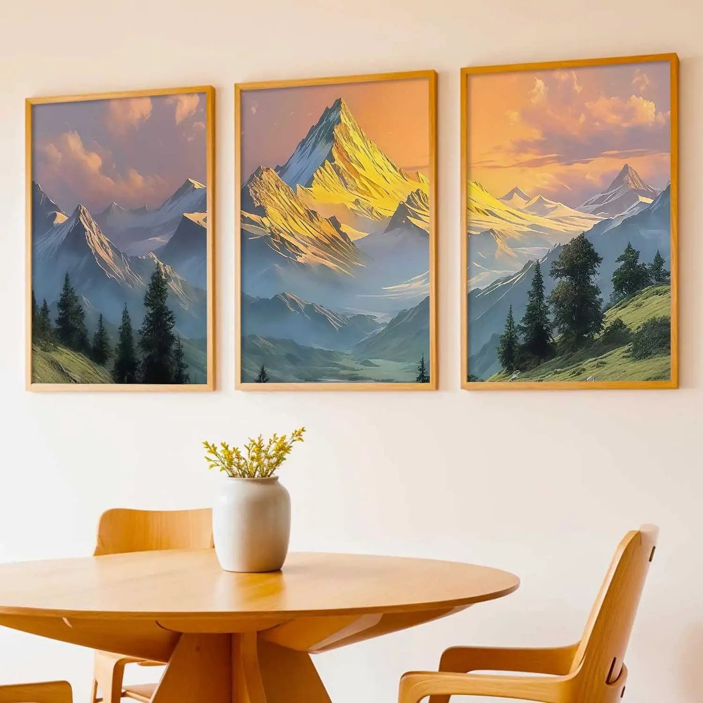 Mountain View Framed Wall Art Prints | Set of 3 | Home Decor