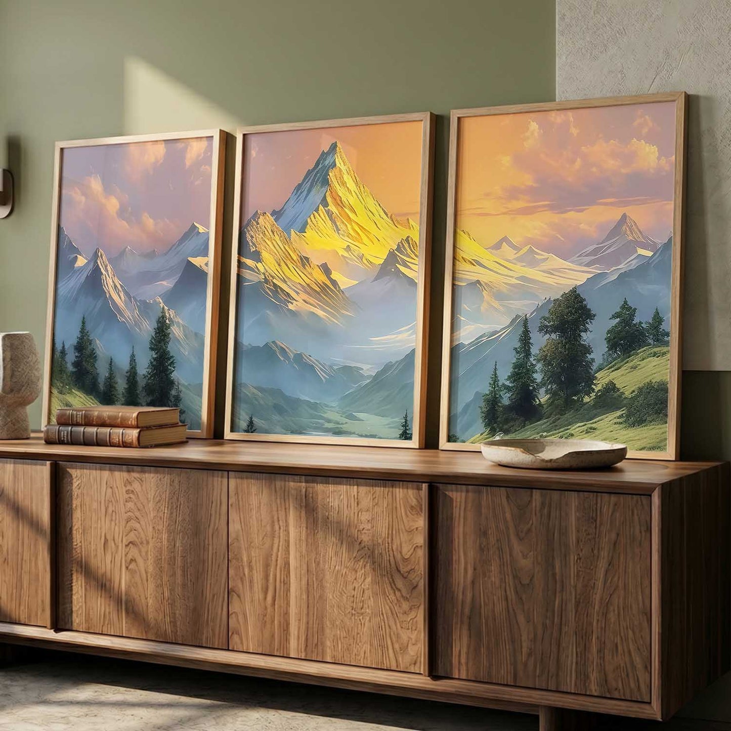 Mountain View Framed Wall Art Prints | Set of 3 | Home Decor