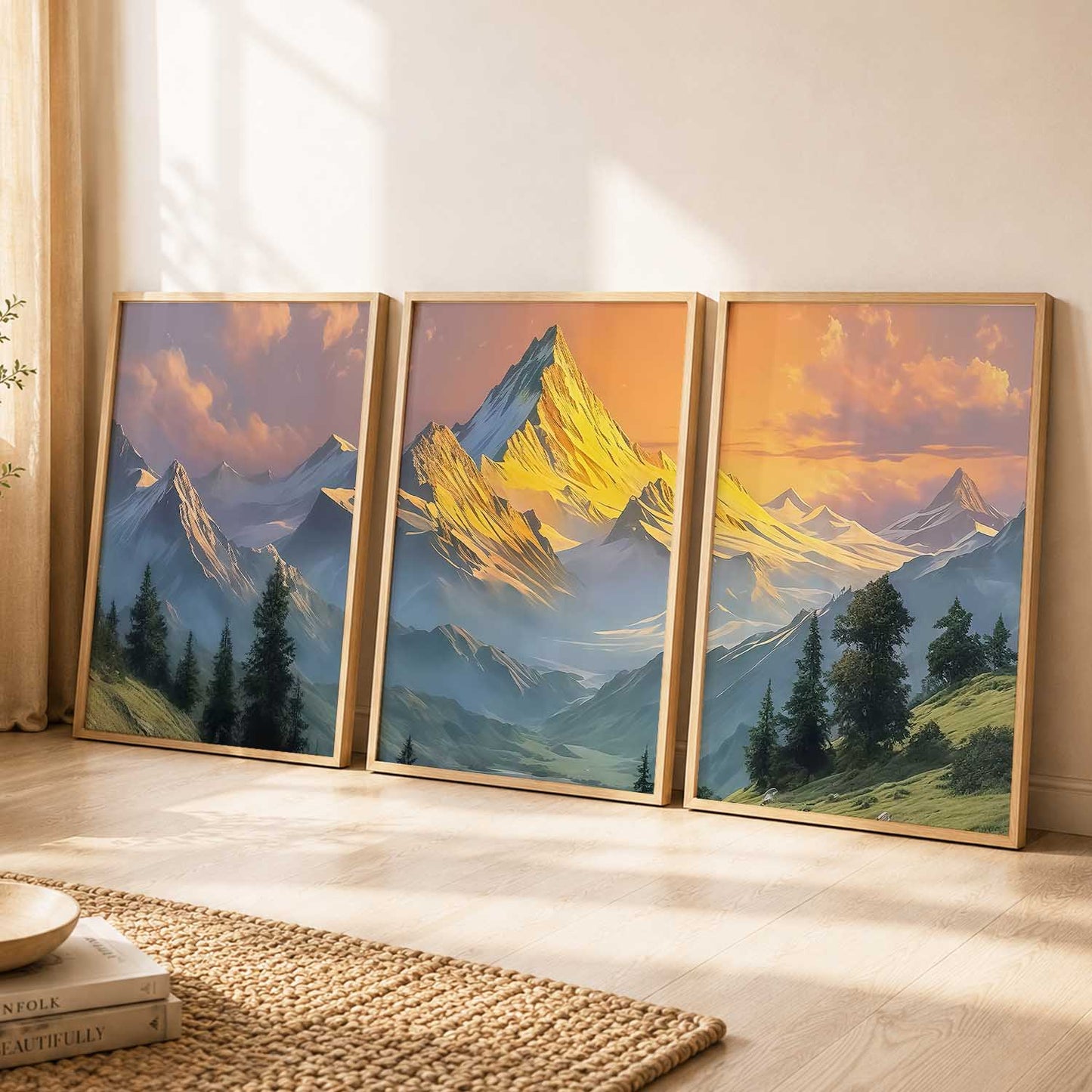 Mountain View Framed Wall Art Prints | Set of 3 | Home Decor