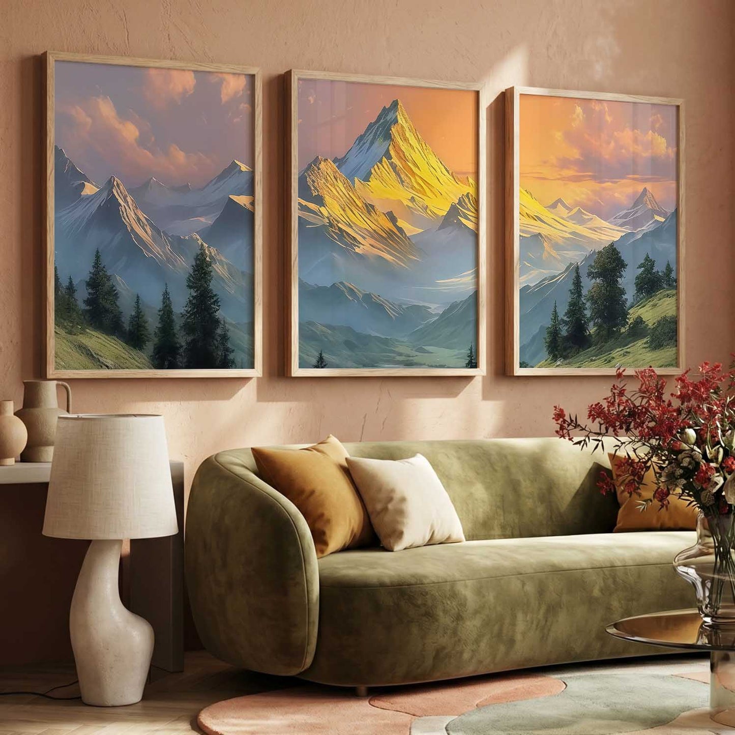 Mountain View Framed Wall Art Prints | Set of 3 | Home Decor