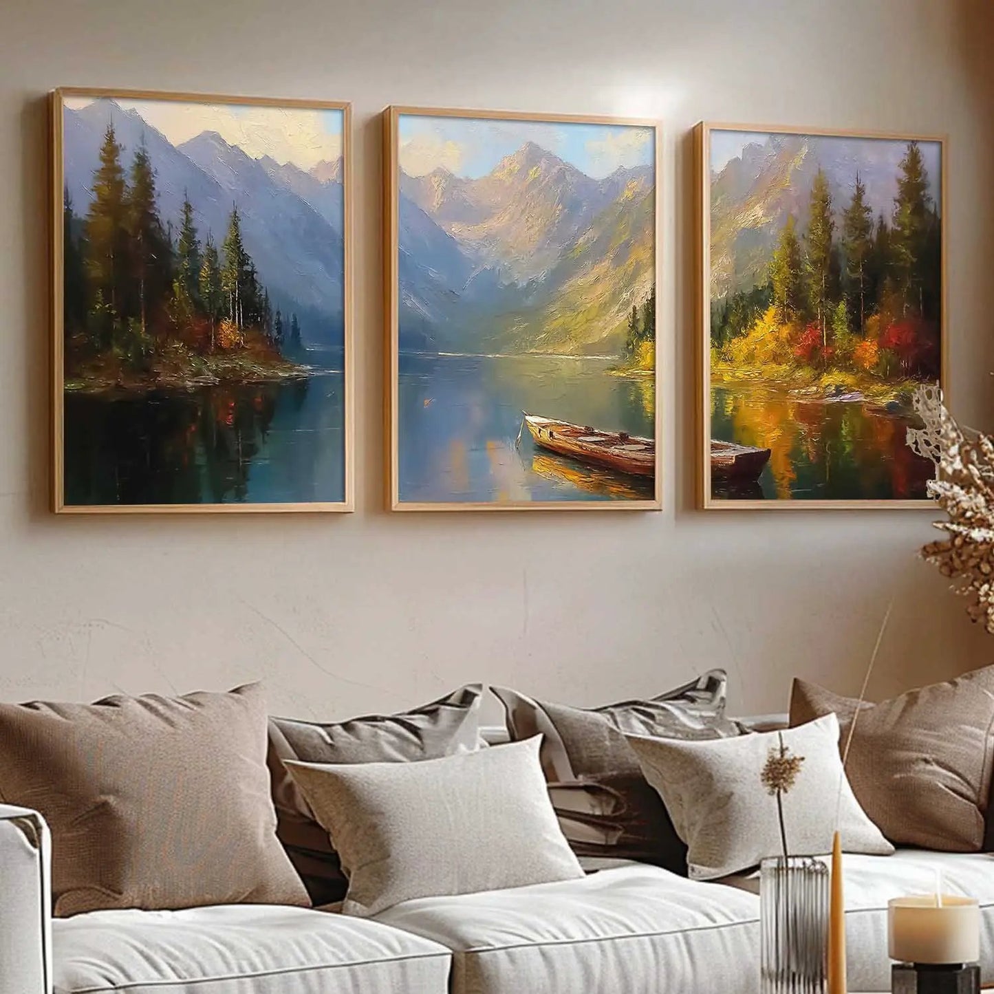 Lake View Framed Wall Art Prints | Set of 3 | Home Decor