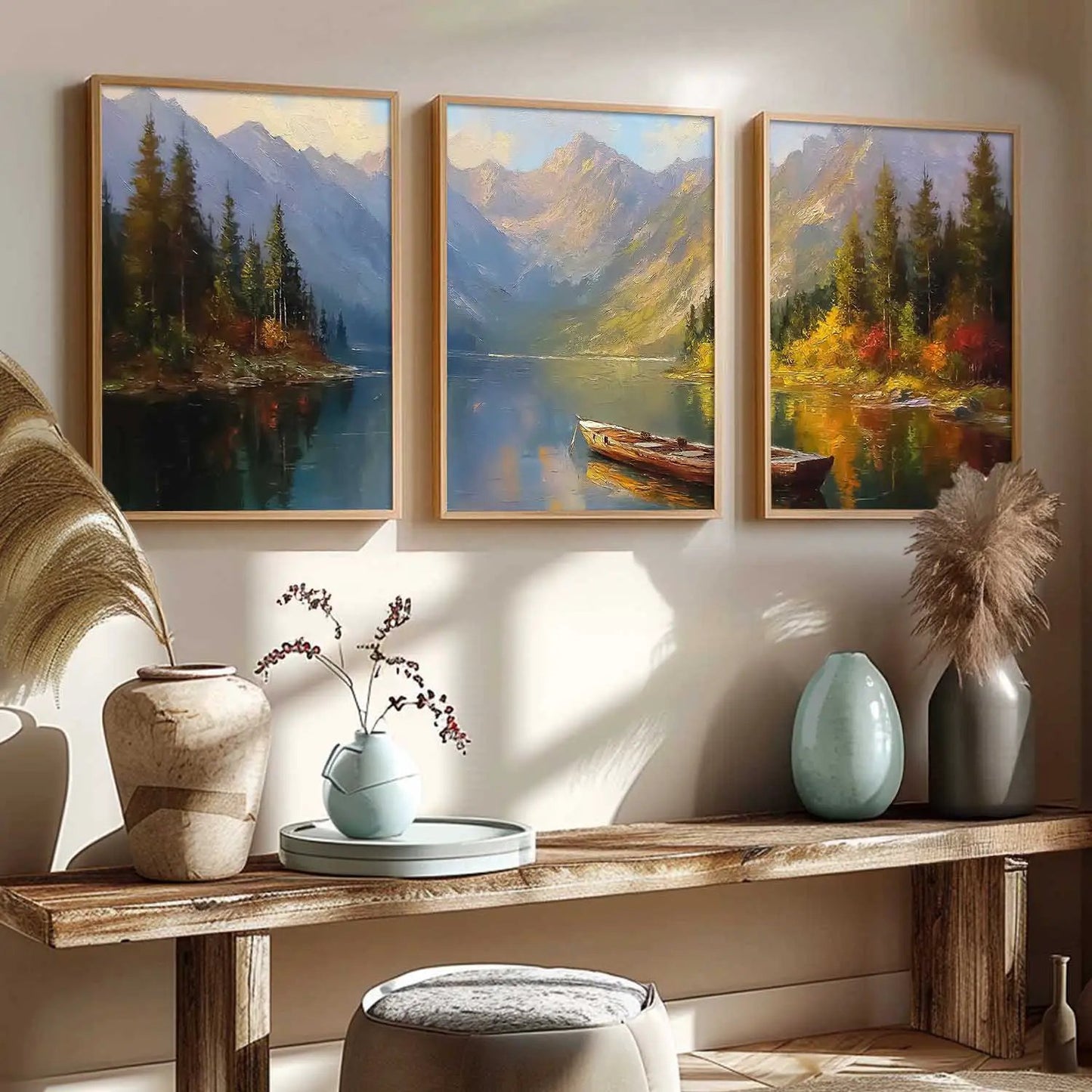 Lake View Framed Wall Art Prints | Set of 3 | Home Decor