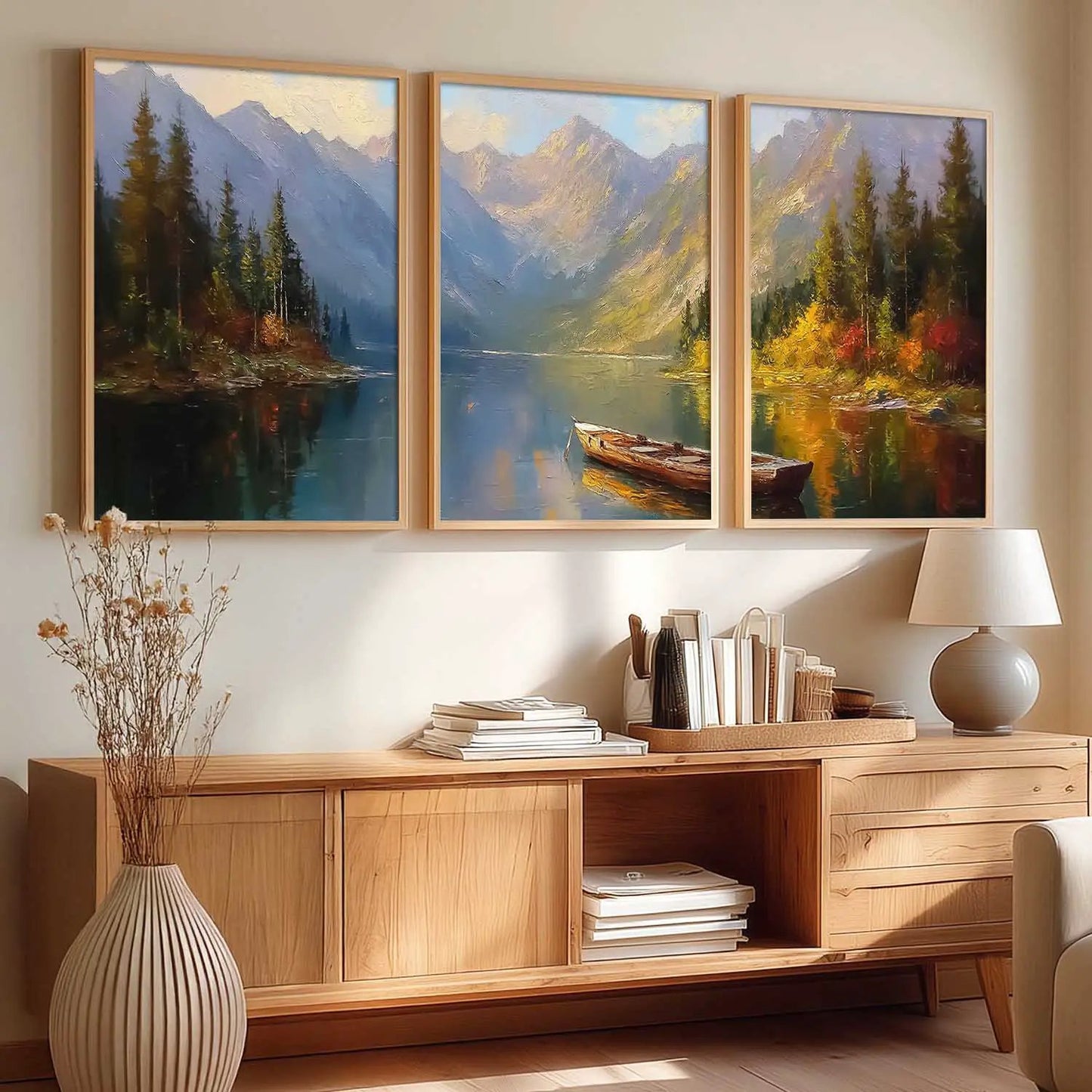 Lake View Framed Wall Art Prints | Set of 3 | Home Decor