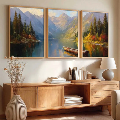 Lake View Framed Wall Art Prints | Set of 3 | Home Decor