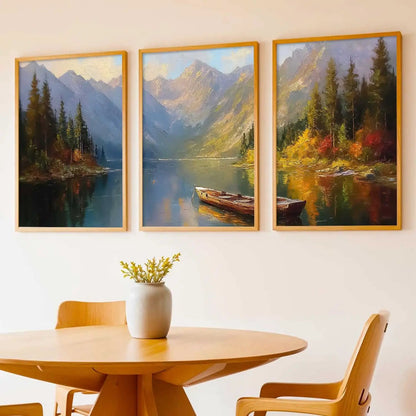 Lake View Framed Wall Art Prints | Set of 3 | Home Decor