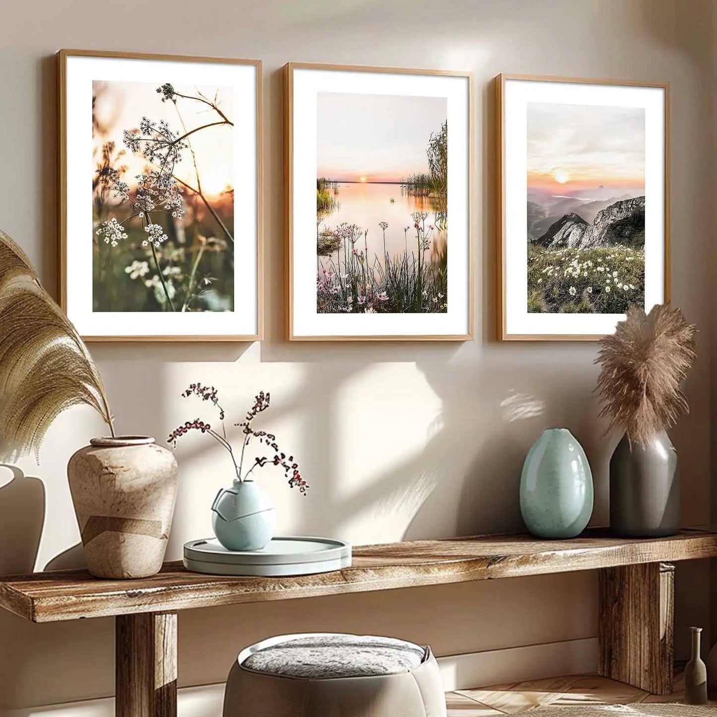 Floral Framed Wall Art Prints | Set of 3 | Home Decor