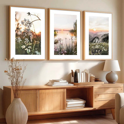 Floral Framed Wall Art Prints | Set of 3 | Home Decor