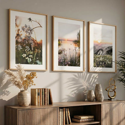Floral Framed Wall Art Prints | Set of 3 | Home Decor