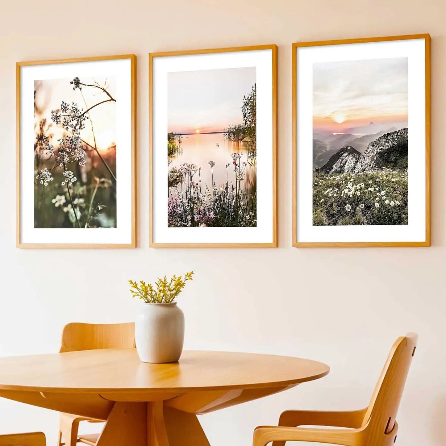 Floral Framed Wall Art Prints | Set of 3 | Home Decor