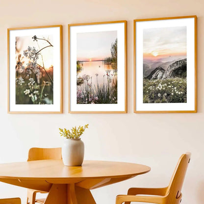 Floral Framed Wall Art Prints | Set of 3 | Home Decor