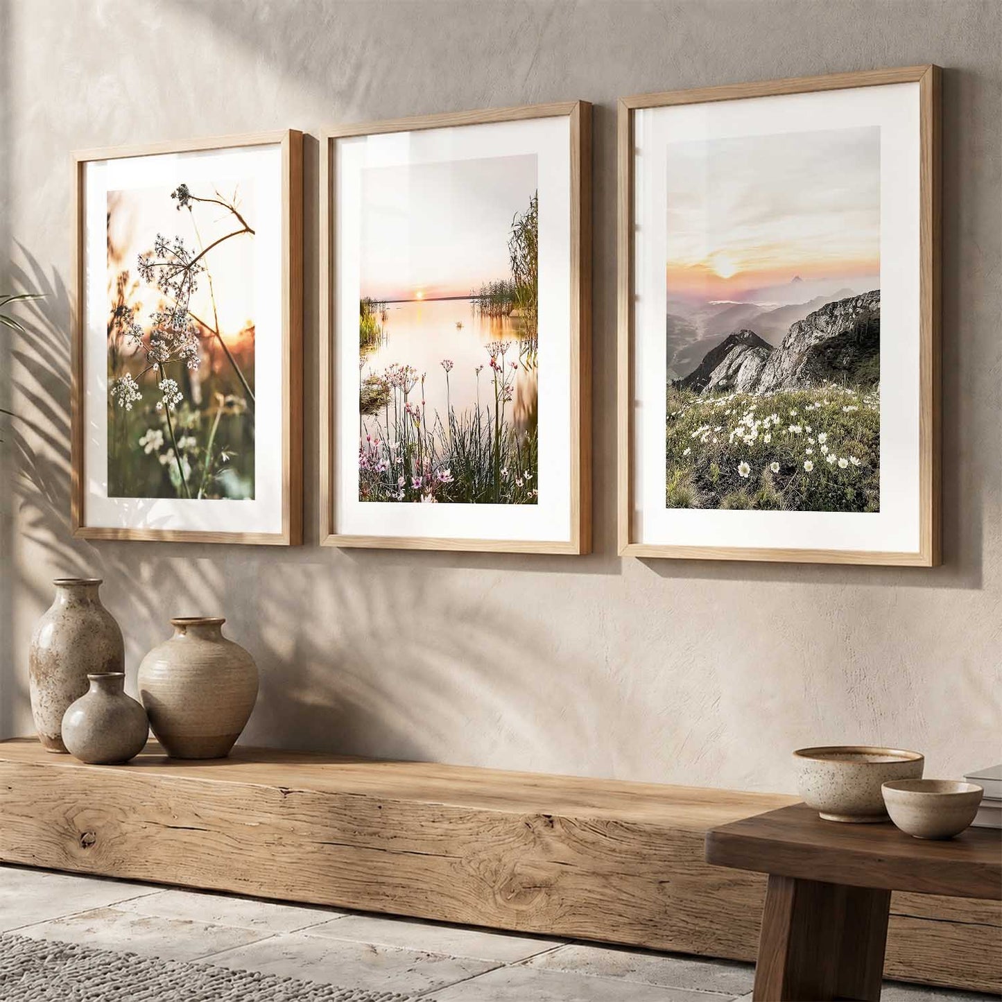 Floral Framed Wall Art Prints | Set of 3 | Home Decor