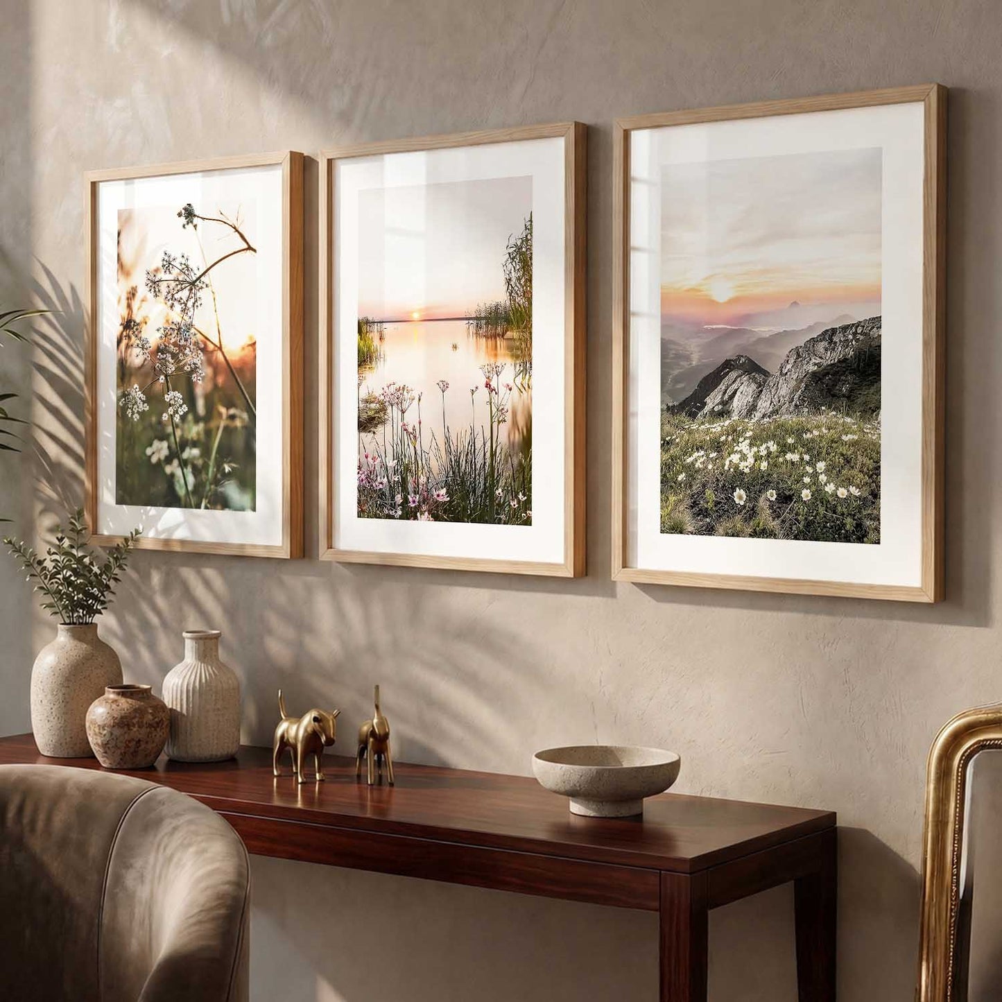 Floral Framed Wall Art Prints | Set of 3 | Home Decor