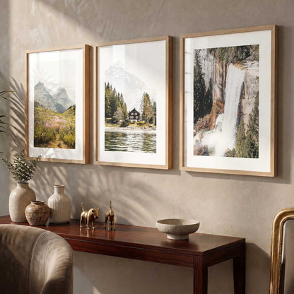 Mountain View Framed Wall Art Prints | Set of 3 | Home Decor