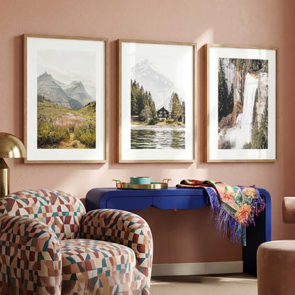 Mountain View Framed Wall Art Prints | Set of 3 | Home Decor