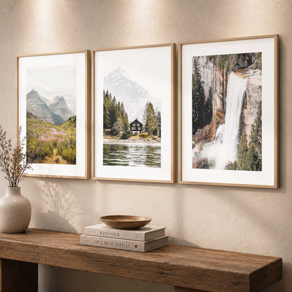 Mountain View Framed Wall Art Prints | Set of 3 | Home Decor
