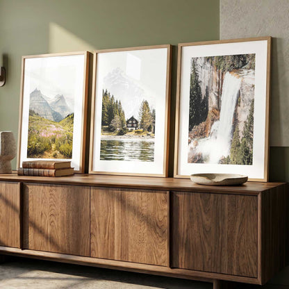 Mountain View Framed Wall Art Prints | Set of 3 | Home Decor