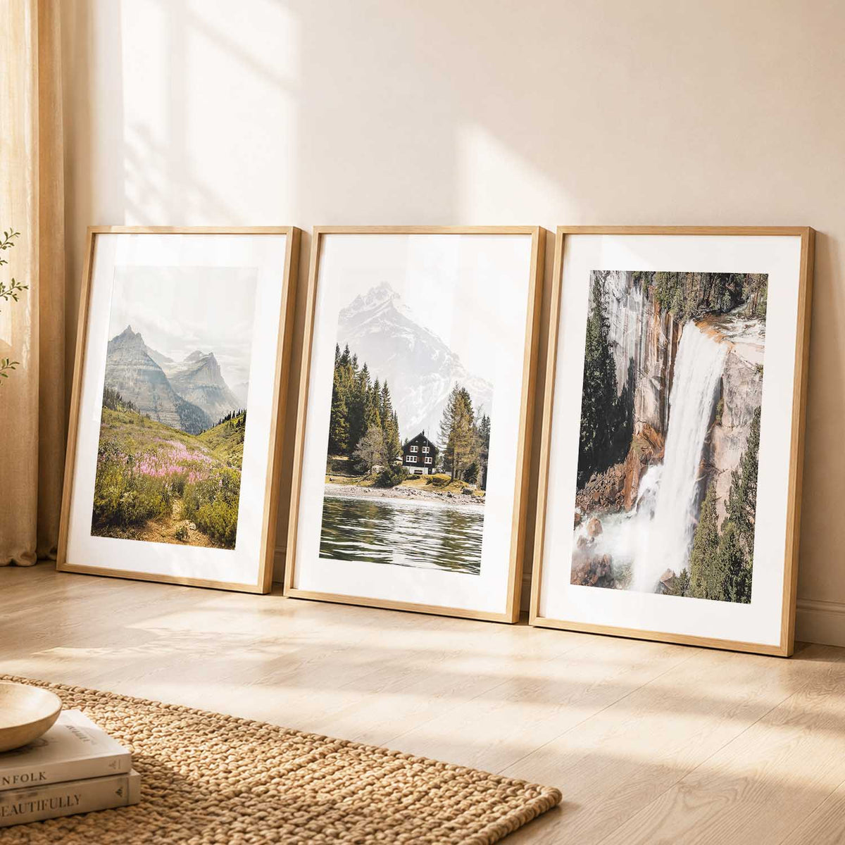 Mountain View Framed Wall Art Prints | Set of 3 | Home Decor