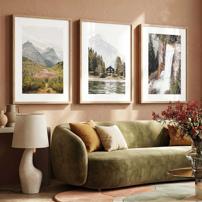 Mountain View Framed Wall Art Prints | Set of 3 | Home Decor