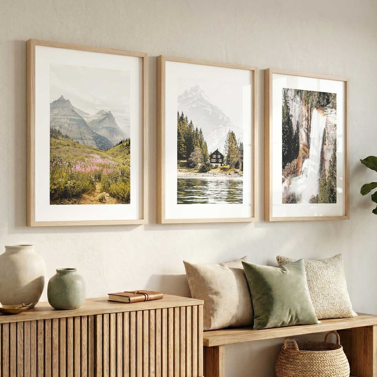Mountain View Framed Wall Art Prints | Set of 3 | Home Decor