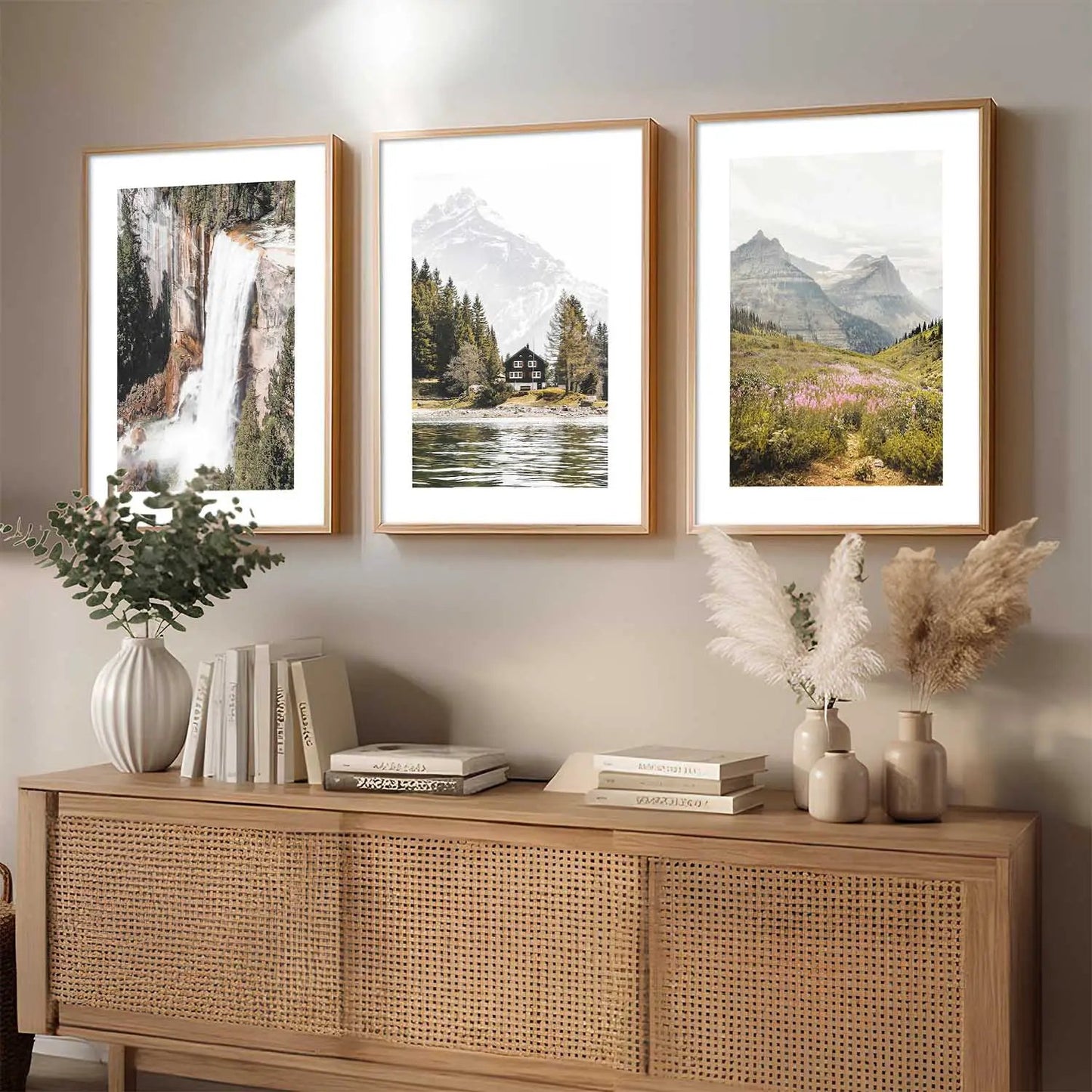 Mountain View Framed Wall Art Prints | Set of 3 | Home Decor