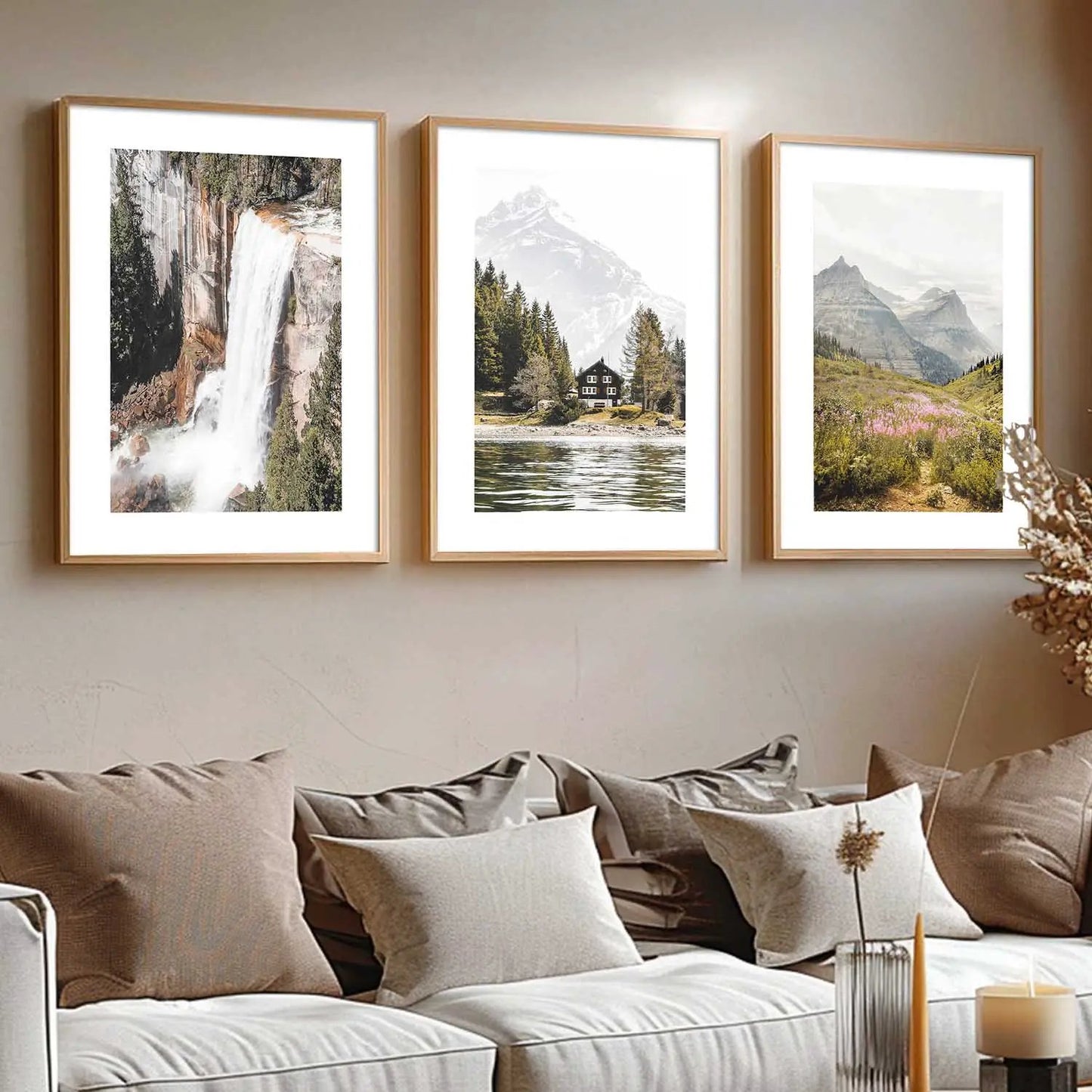 Mountain View Framed Wall Art Prints | Set of 3 | Home Decor