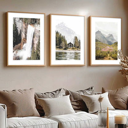 Mountain View Framed Wall Art Prints | Set of 3 | Home Decor