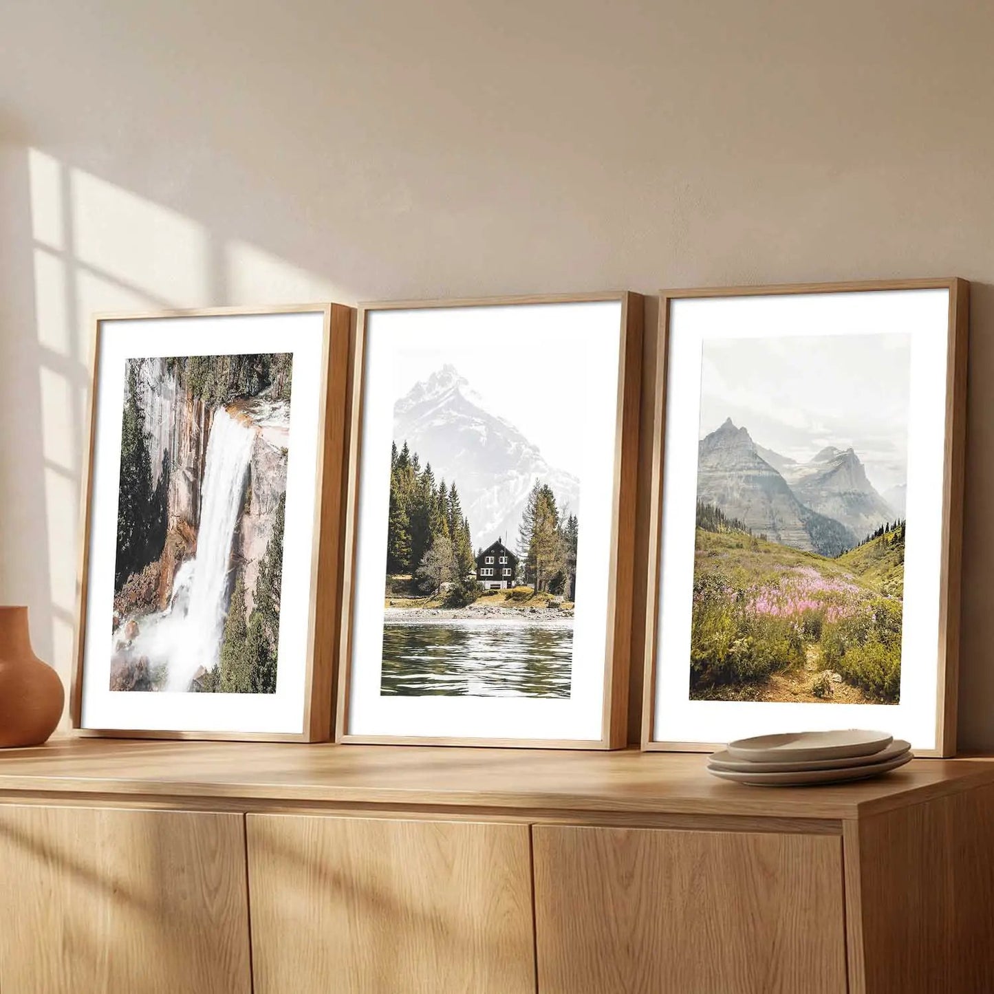 Mountain View Framed Wall Art Prints | Set of 3 | Home Decor