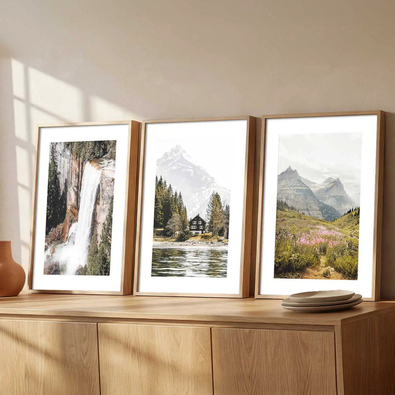 Mountain View Framed Wall Art Prints | Set of 3 | Home Decor