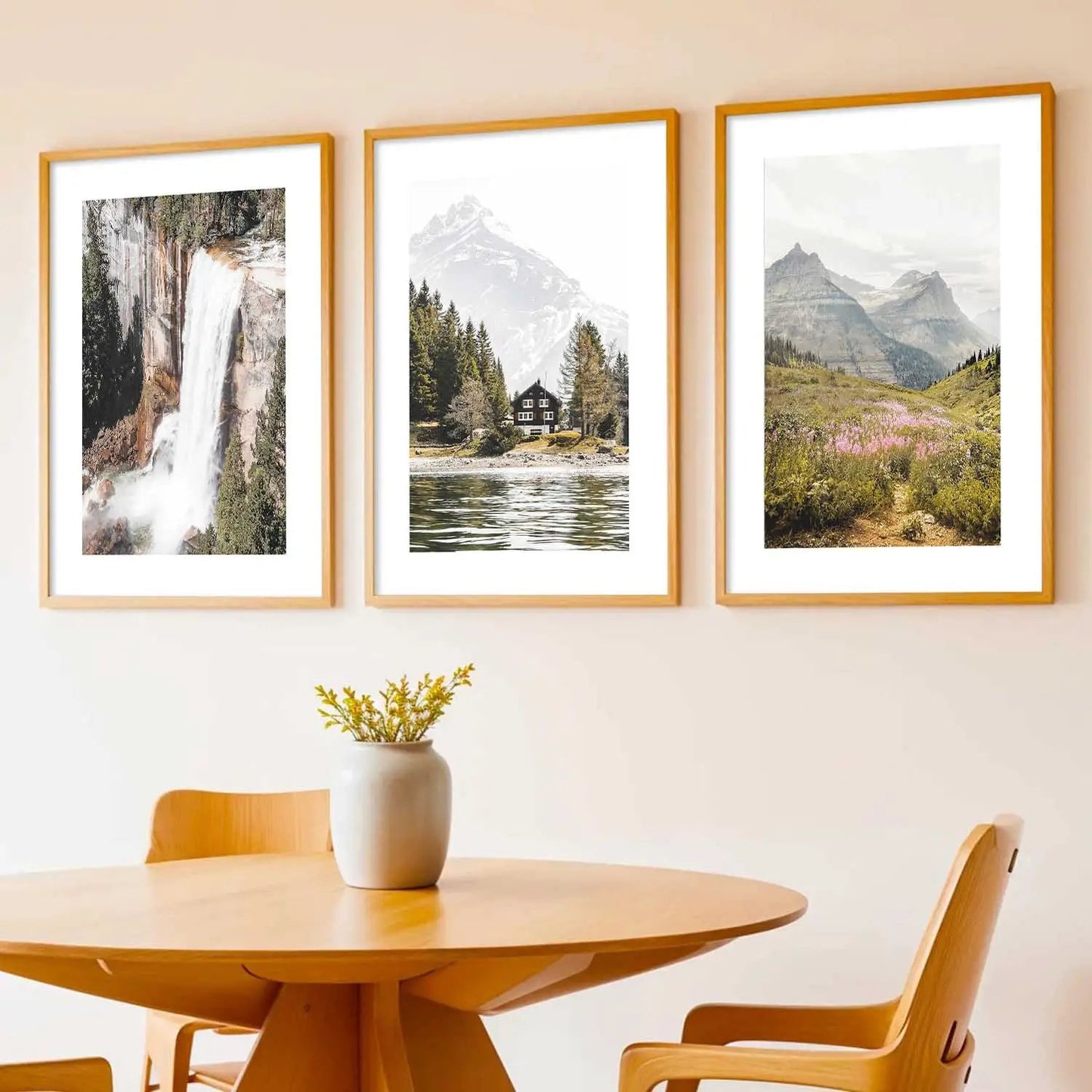 Mountain View Framed Wall Art Prints | Set of 3 | Home Decor