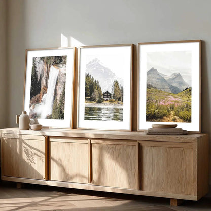 Mountain View Framed Wall Art Prints | Set of 3 | Home Decor