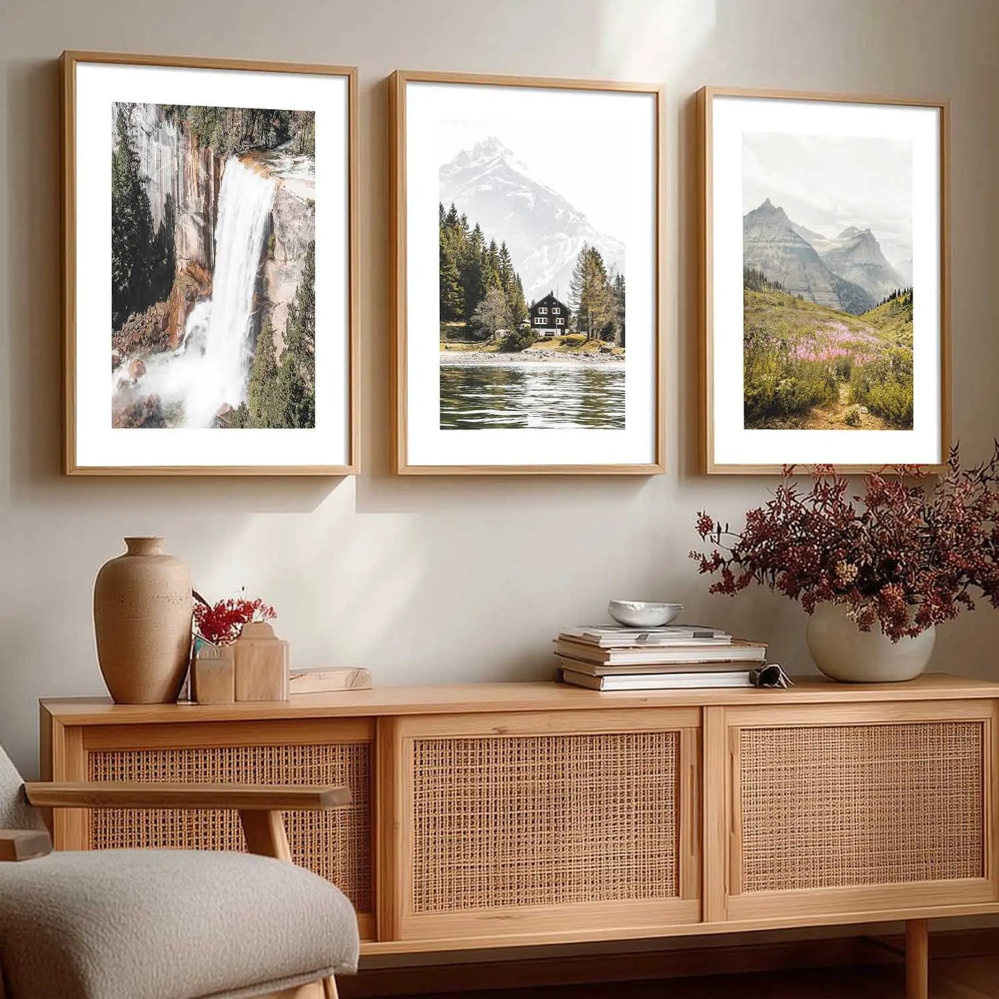 Mountain View Framed Wall Art Prints | Set of 3 | Home Decor