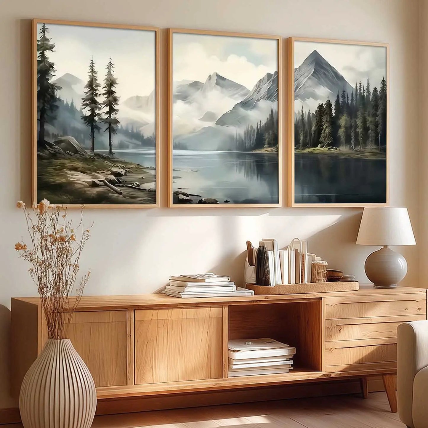 Mountain View Framed Wall Art Prints | Set of 3 | Home Decor