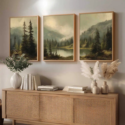 Big Aesthetic Mountains View Wall Art Paintings | Lake View Framed Painting | Nature Art Vastu Frames for Living Room Bedroom Wall Decor