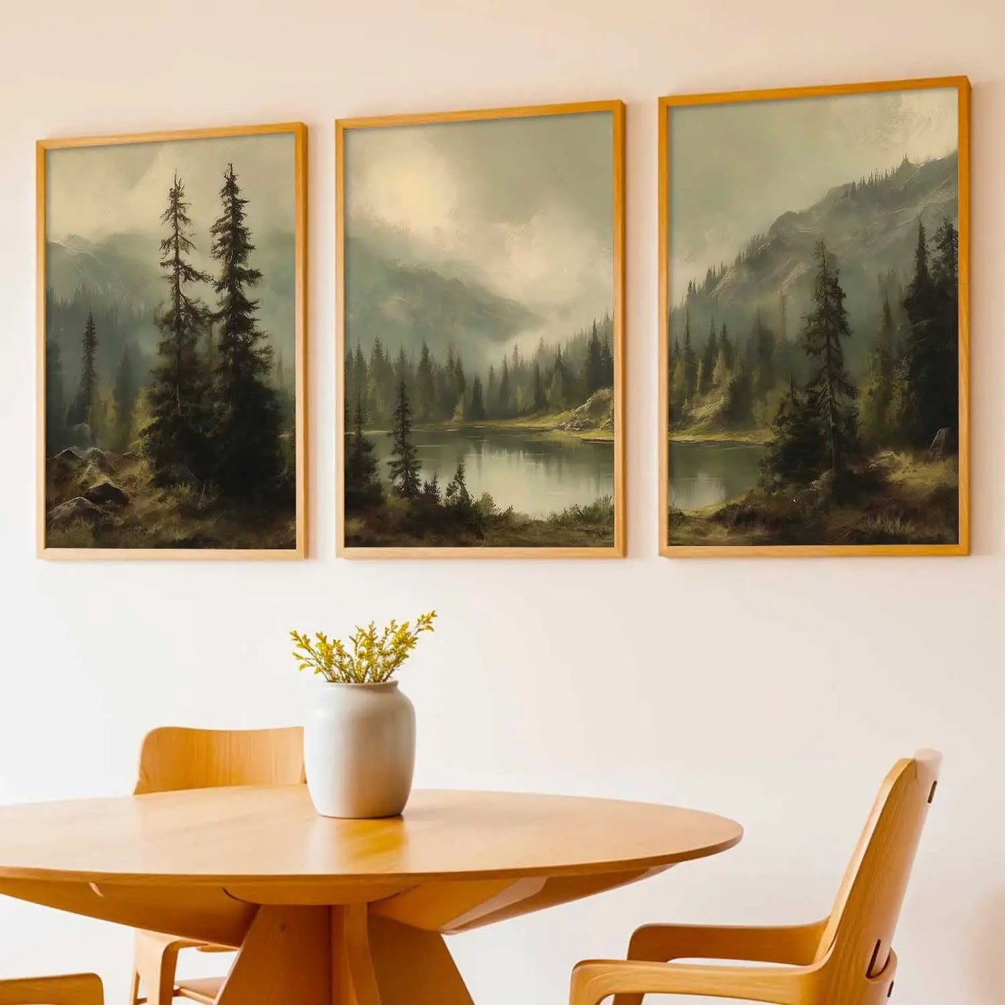 Big Aesthetic Mountains View Wall Art Paintings | Lake View Framed Painting | Nature Art Vastu Frames for Living Room Bedroom Wall Decor